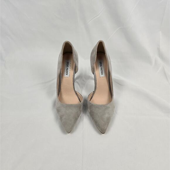 Steve Madden Felicity Gray Suede D’Orsay Stiletto Pumps Size 8.5 Heels - Picture 4 of 5